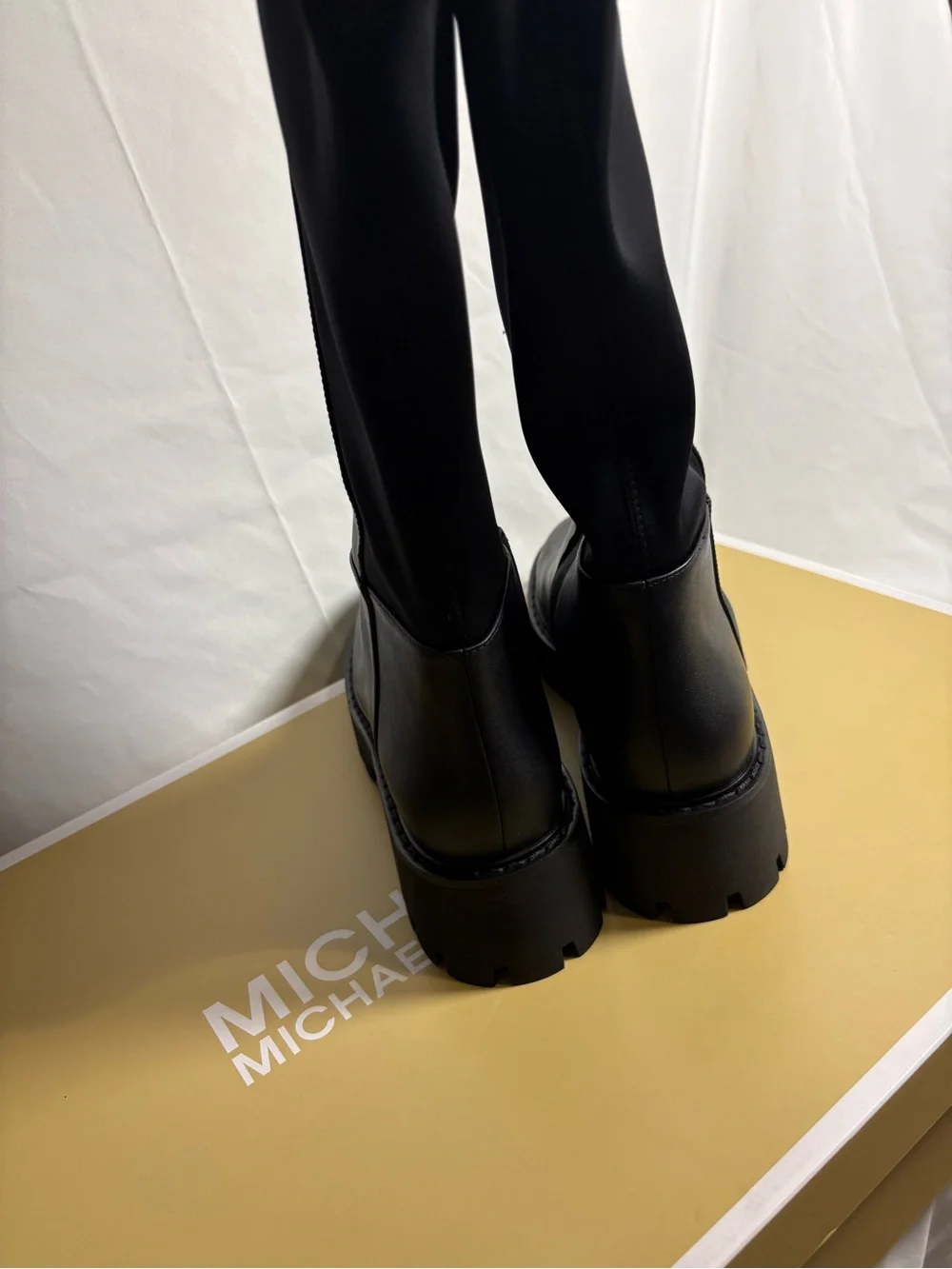 MICHAEL Michael Kors Black Over-the-Knee Lug-Sole Boots size 10 Asher boot